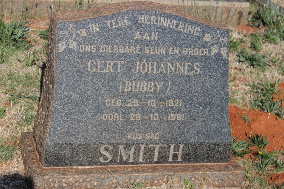 SMITH Gert Johannes 1921-1961