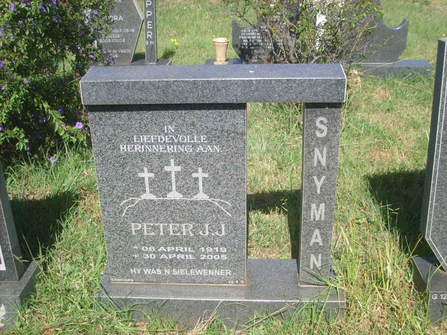SNYMAN Peter J.J. 1919-2005