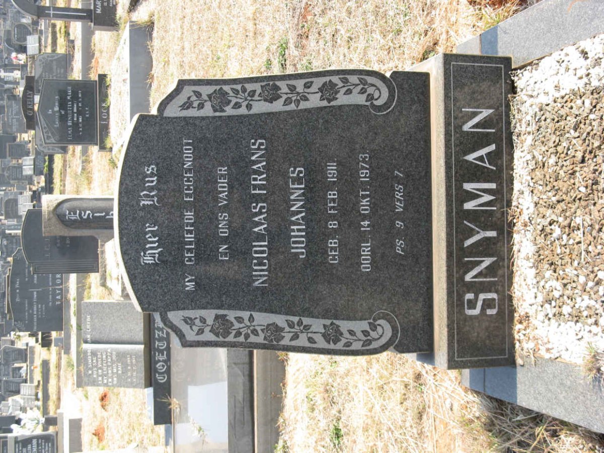 SNYMAN Nicolaas Frans Johannes 1911-1973