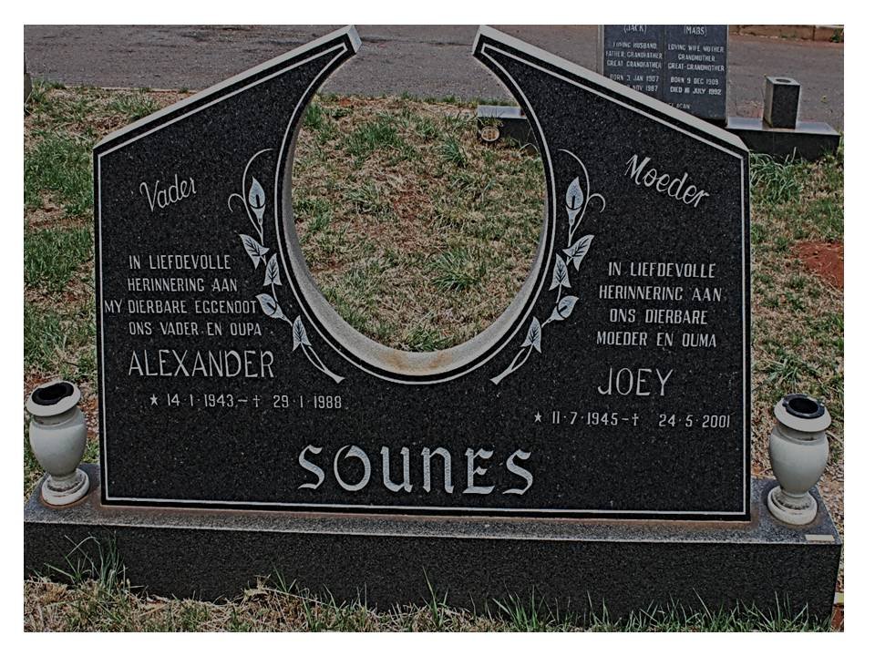 SOUNES Alexander 1943-1988 &amp; Joey 1945-2001