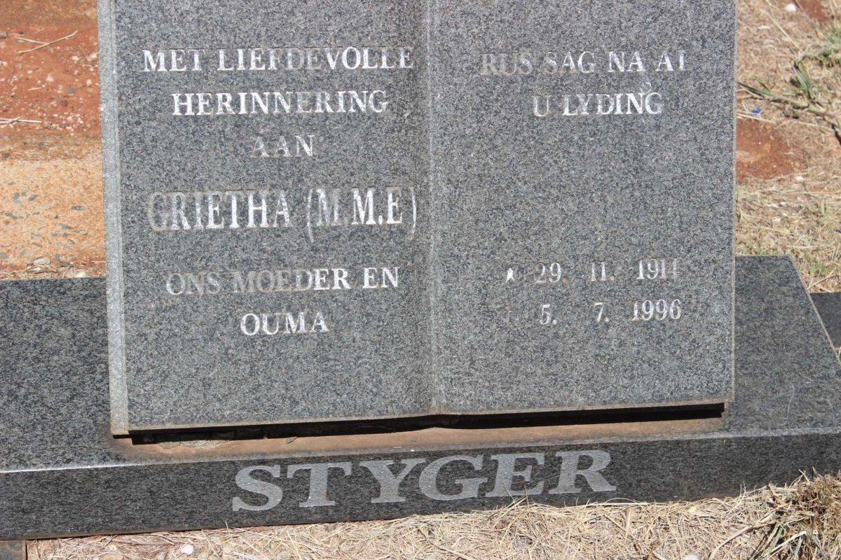 STYGER M.M.E. 1914-1996