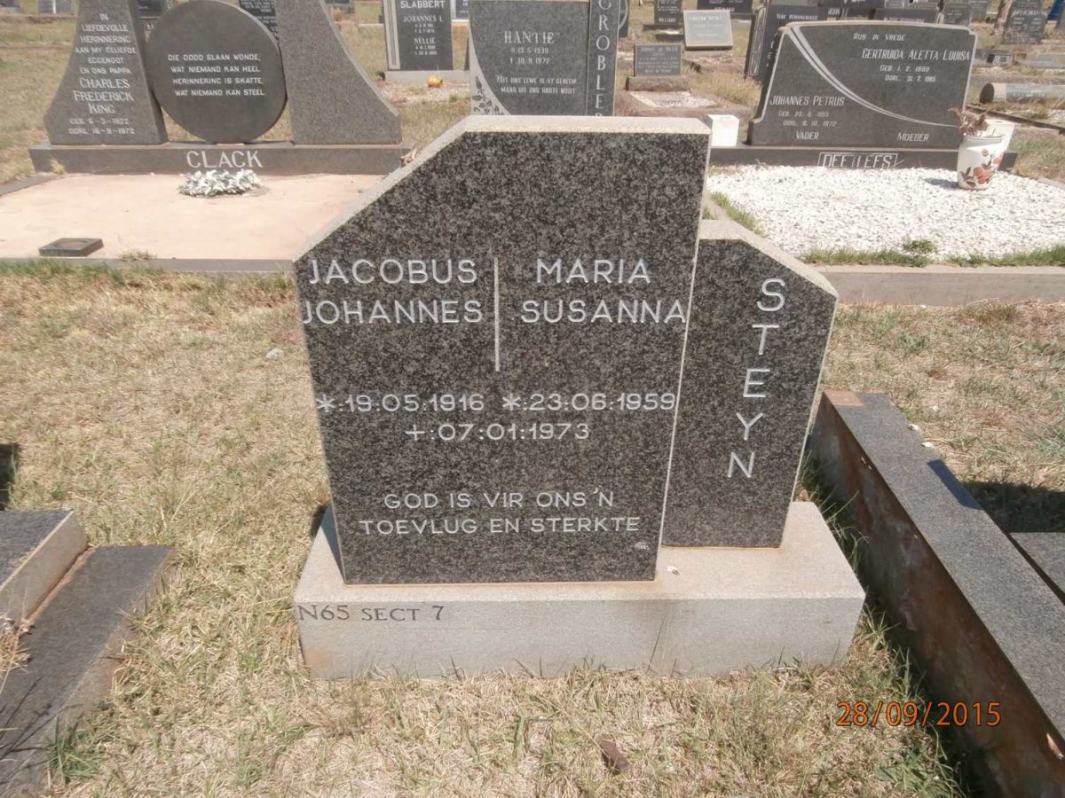 STEYN Jacobus Johannes 1916-1973 :: STEYN Maria Susanna 1959-1973