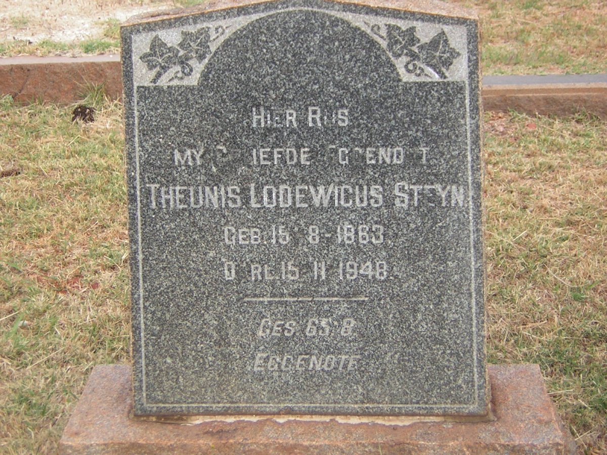 STEYN Theunis Lodewicus 1863-1948