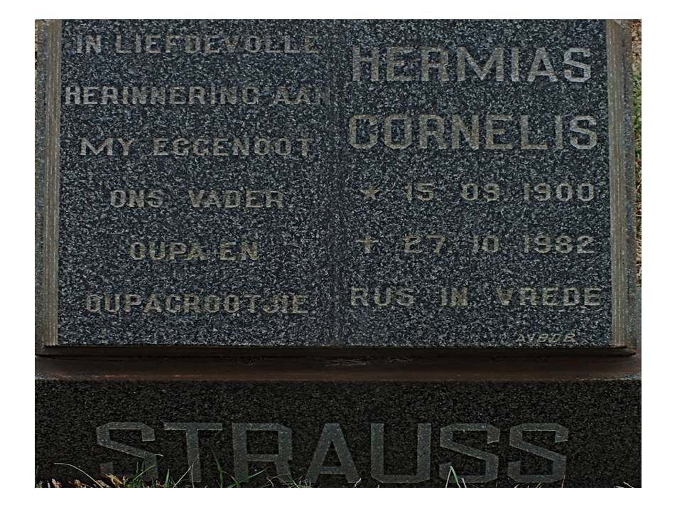 STRAUSS Hermias Cornelis 1900-1982