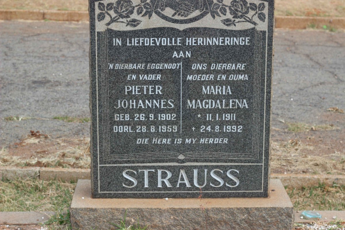 STRAUSS Pieter Johannes 1902-1959 &amp; Maria Magdalena 1911-1992