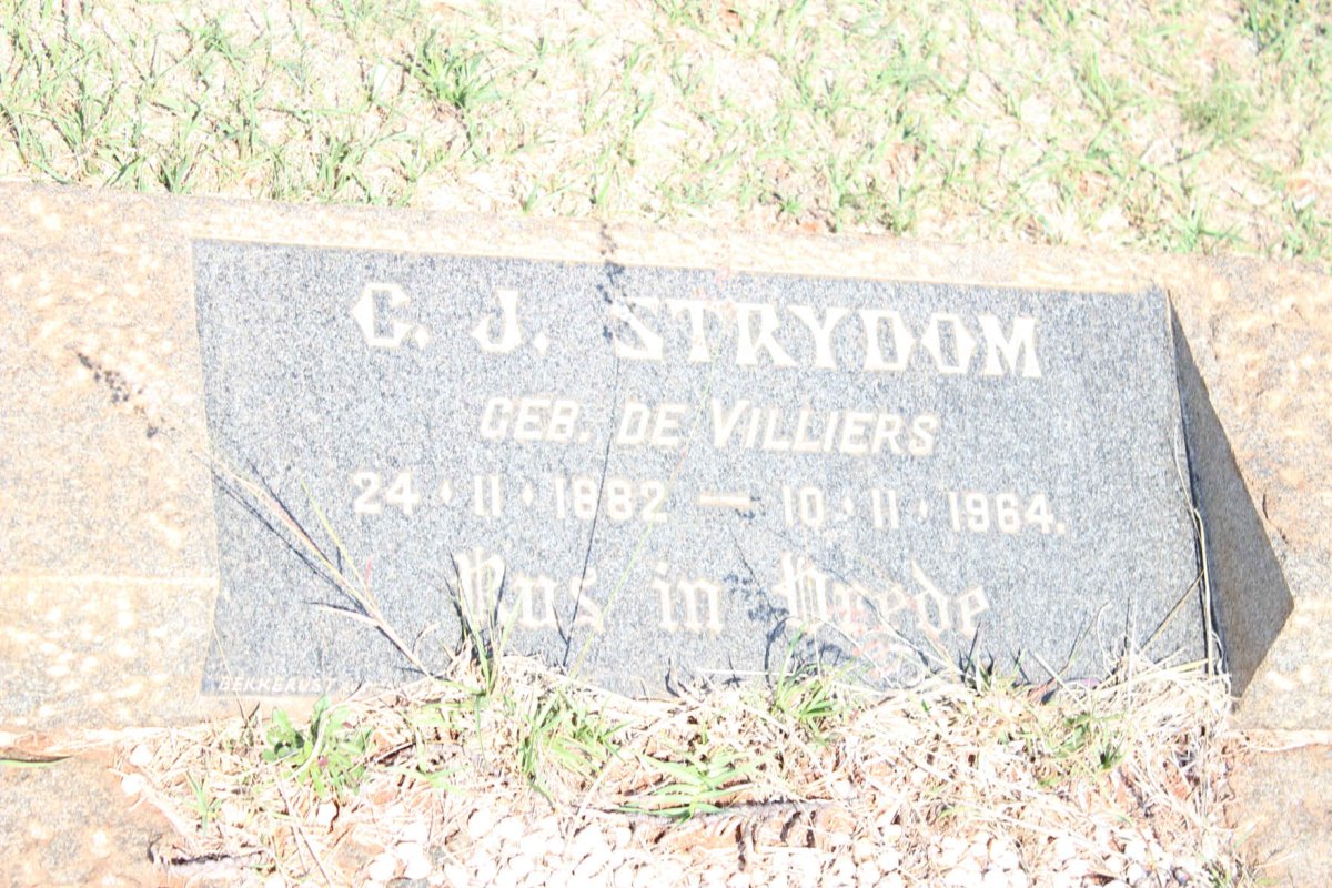 STRYDOM C.J. nee DE VILLIERS 1882-1964