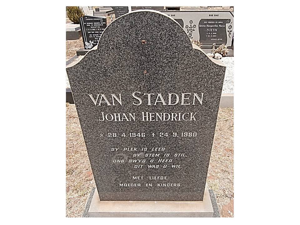 STADEN Johan Hendrick, van 1946-1980