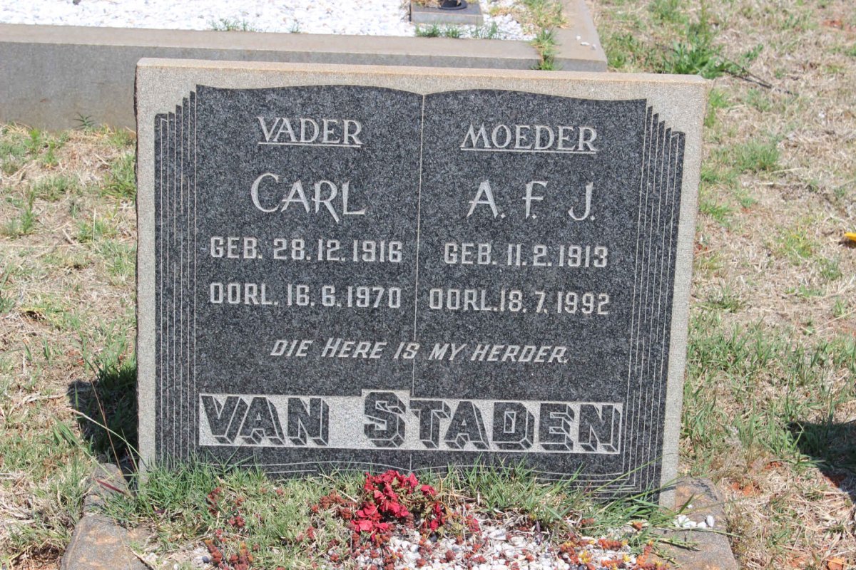 STADEN Carl, van 1916-1970 &amp; A.F.J. 1913-1992