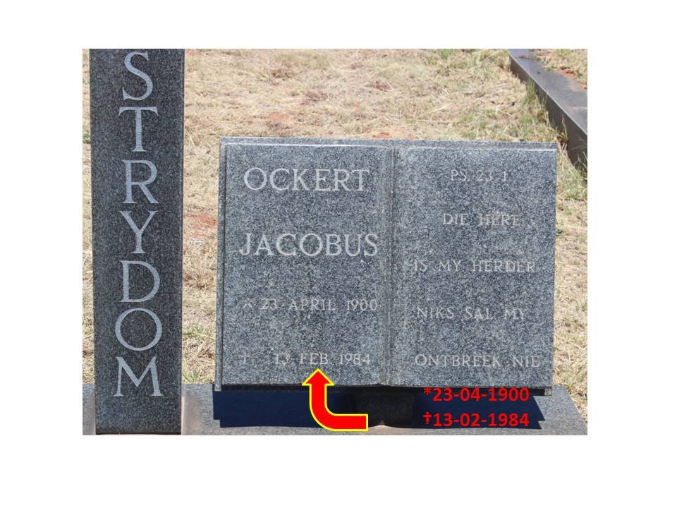 STRYDOM Ockert Jacobus 1900-1984