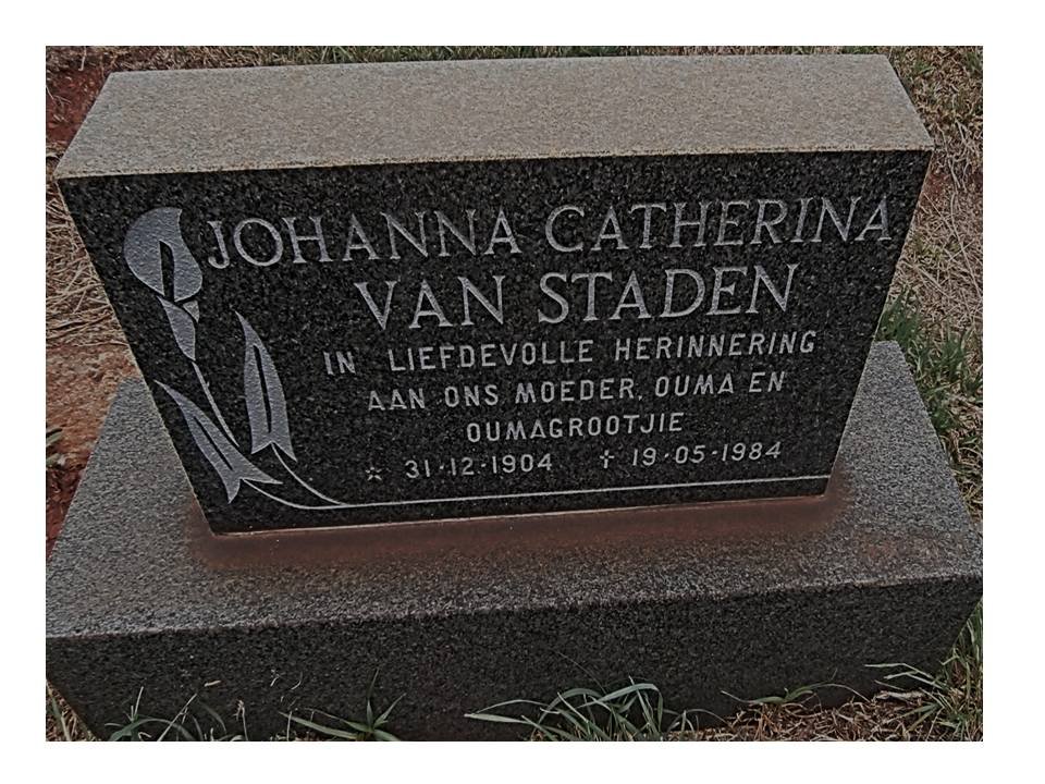 STADEN Johanna Catherina, van 1904-1984
