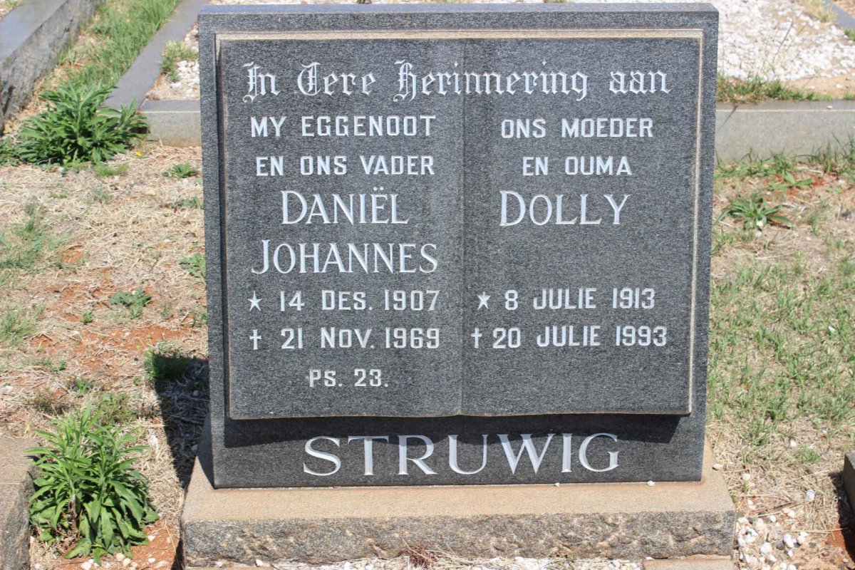 STRUWIG Daniël Johannes 1907-1969 &amp; Dolly 1913-1993
