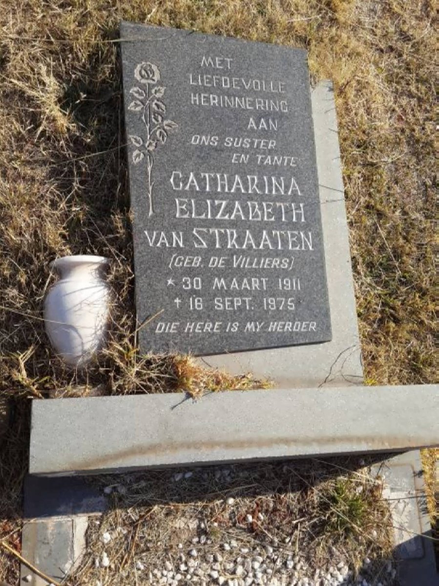 STRAATEN Catharina Elizabeth, van nee DE VILLIERS 1911-1975