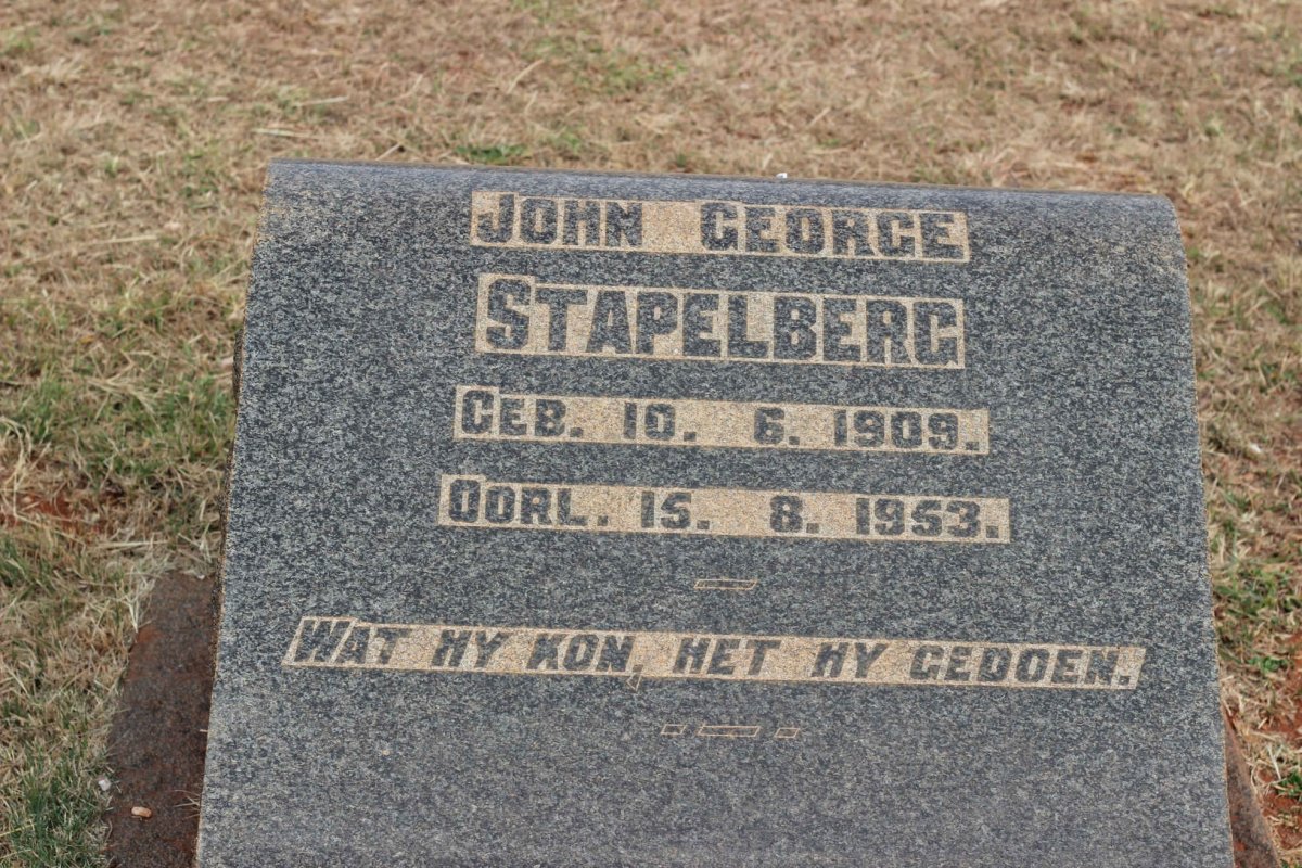 STAPELBERG John George 1909-1953