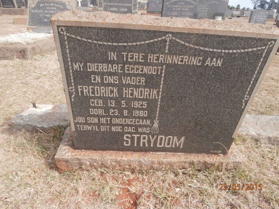 STRYDOM Fredrick Hendrik 1925-1960