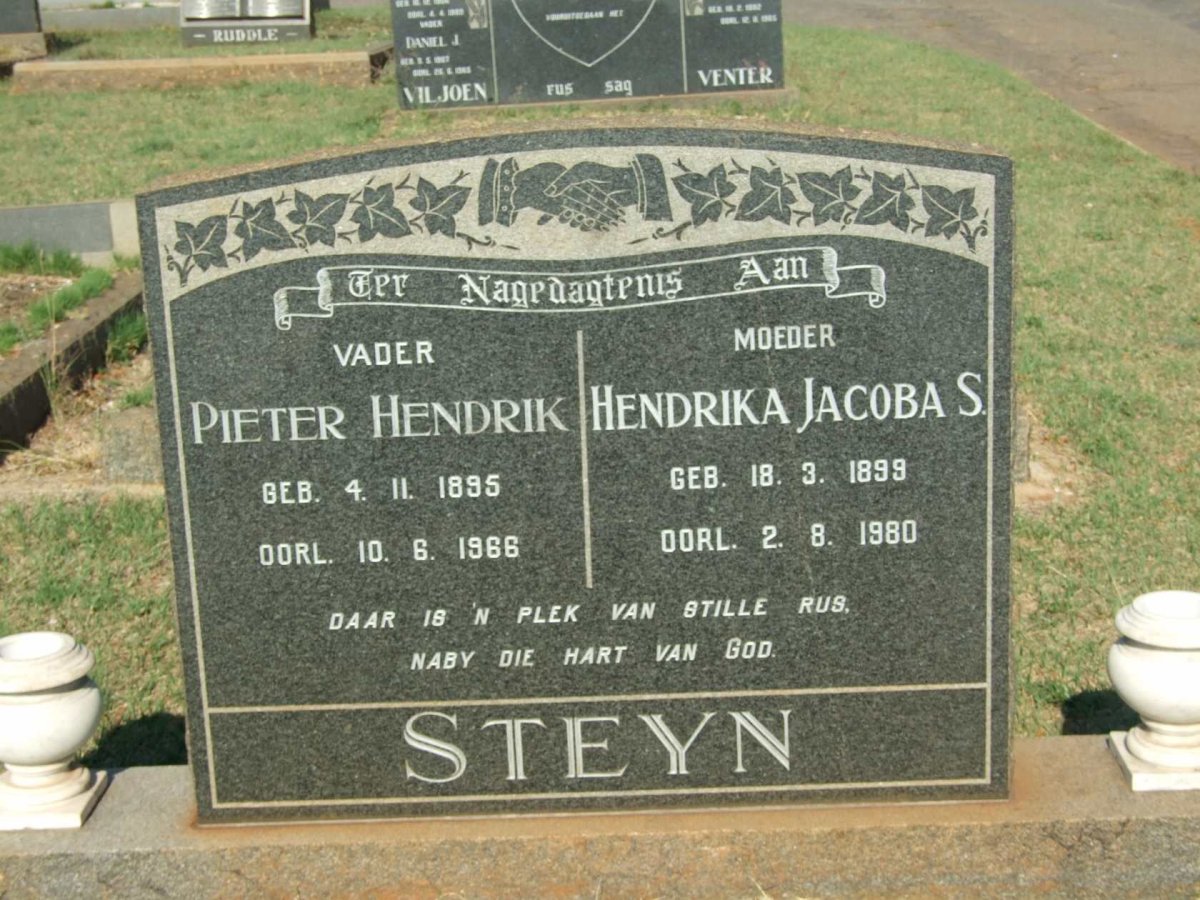 STEYN Pieter Hendrik 1895-1966 &amp; Hendrika Jacoba S. 1899-1980