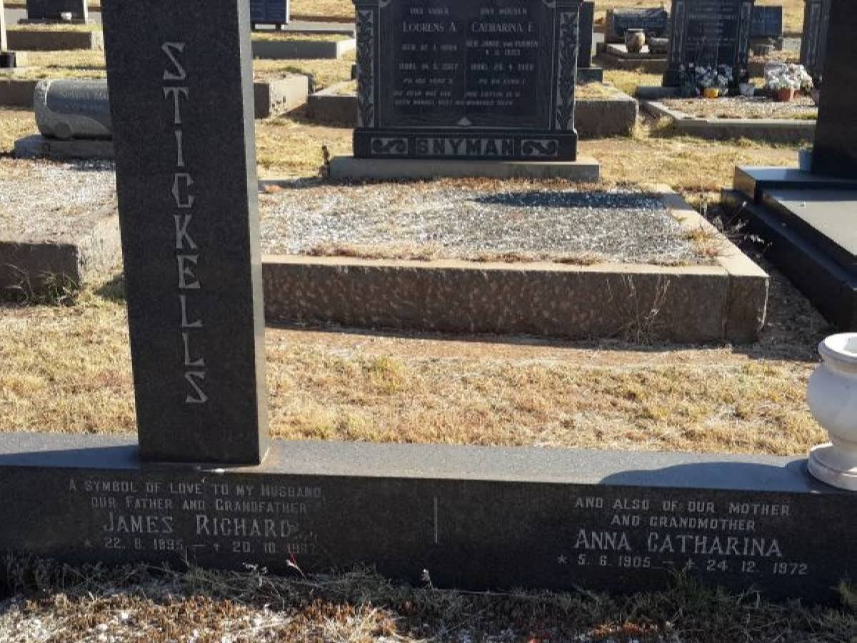 STICKELLS James Richard 1895-1967 &amp; Anna Catharina 1905-1972