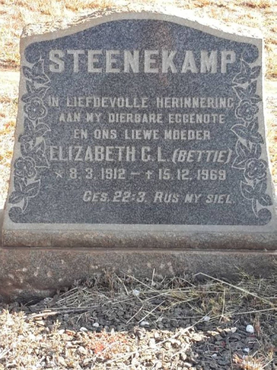 STEENEKAMP Elizabeth G.L. 1912-1969