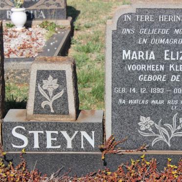 STEYN Maria Elizabeth formerly KLEYNHANS nee DE WET 1893-1980