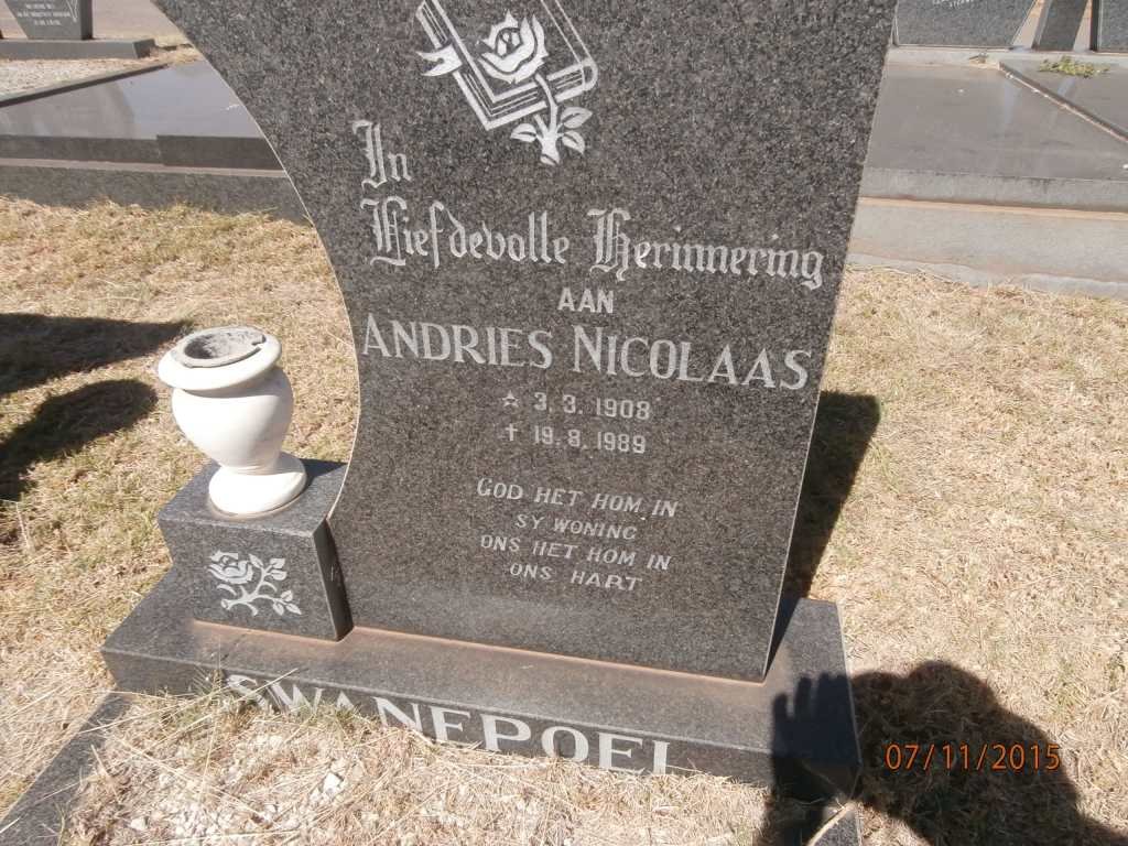 SWANEPOEL Andries Nicolaas 1908-1989
