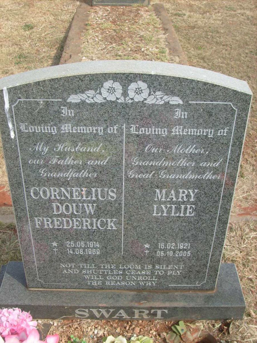 SWART Cornelius Douw Frederick 1914-1969 &amp; Mary Lylie 1921-2005