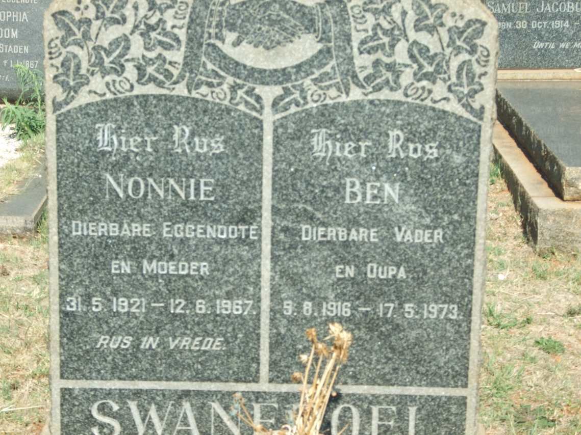 SWANEPOEL Ben 1916-1973 &amp; Nonnie 1921-1967