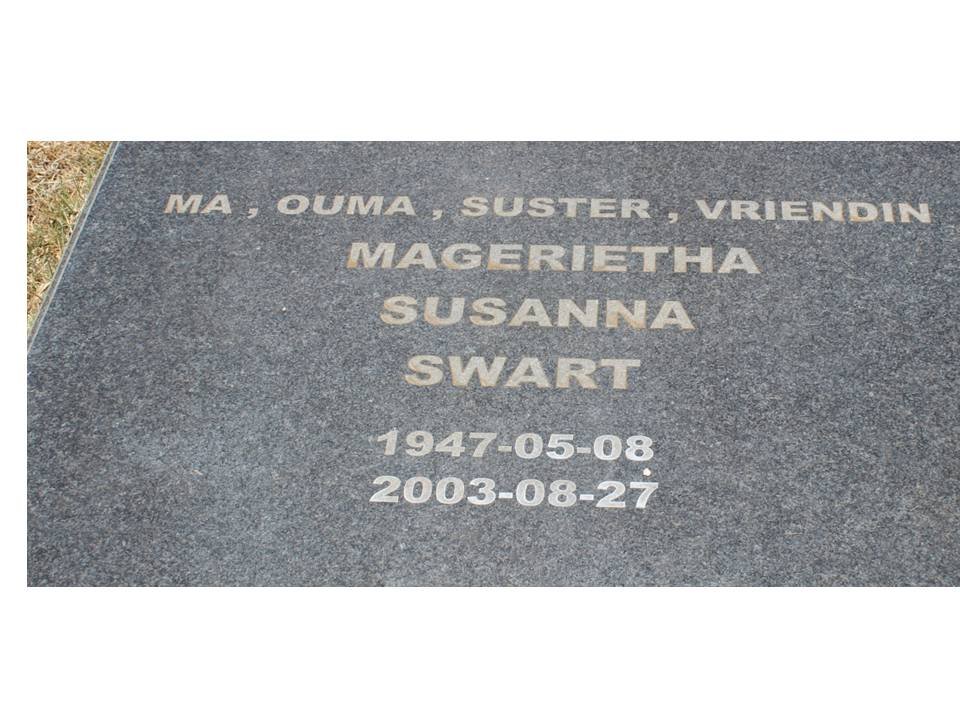 SWART Magerietha Susanna 1947-2003