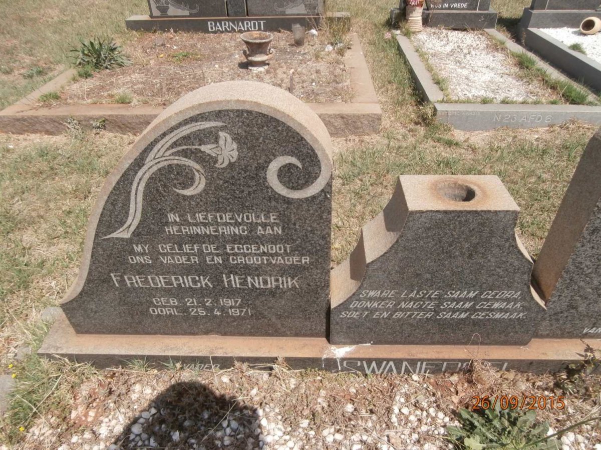 SWANEPOEL Frederick Hendrik 1917-1971