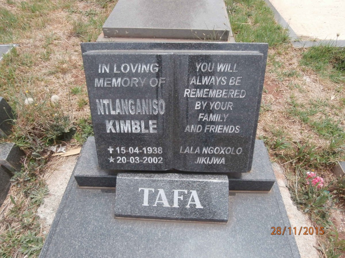 TAFA Ntlanganiso Kimble 1938-2002