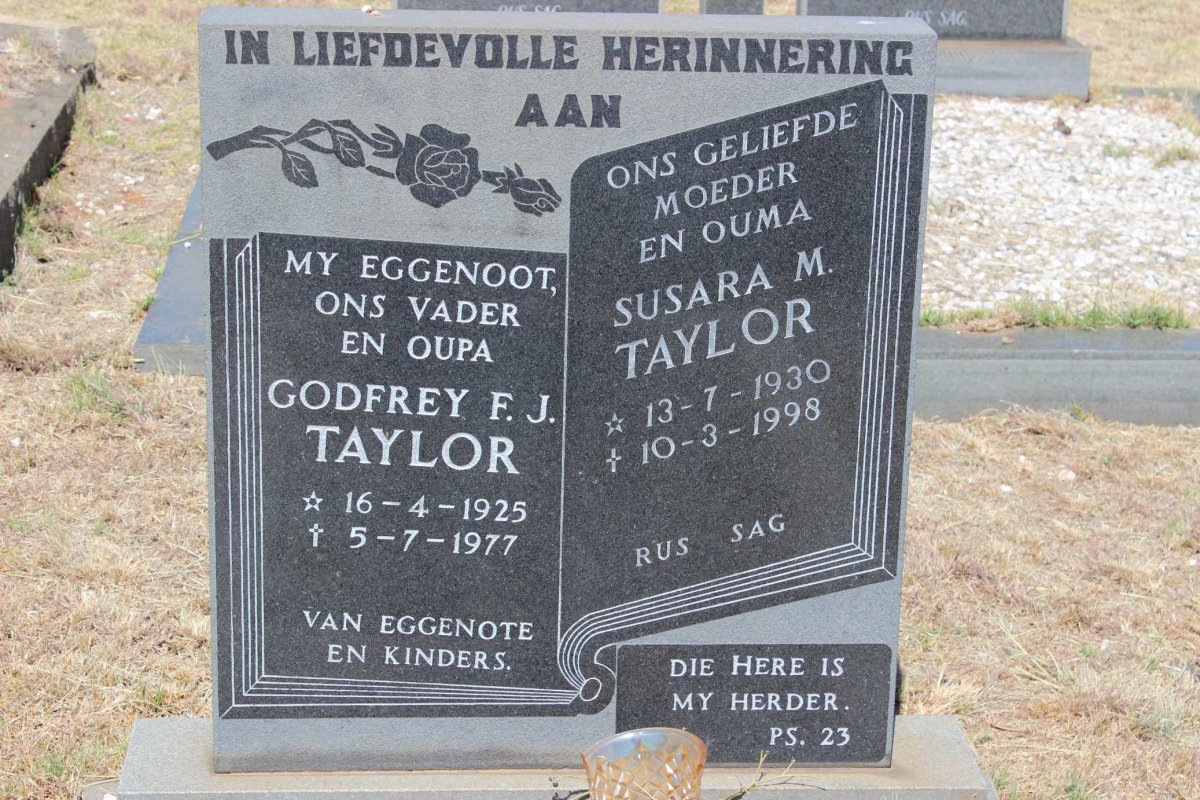 TAYLOR Godfrey F.J. 1925-1977 &amp; Susara M. 1930-1998