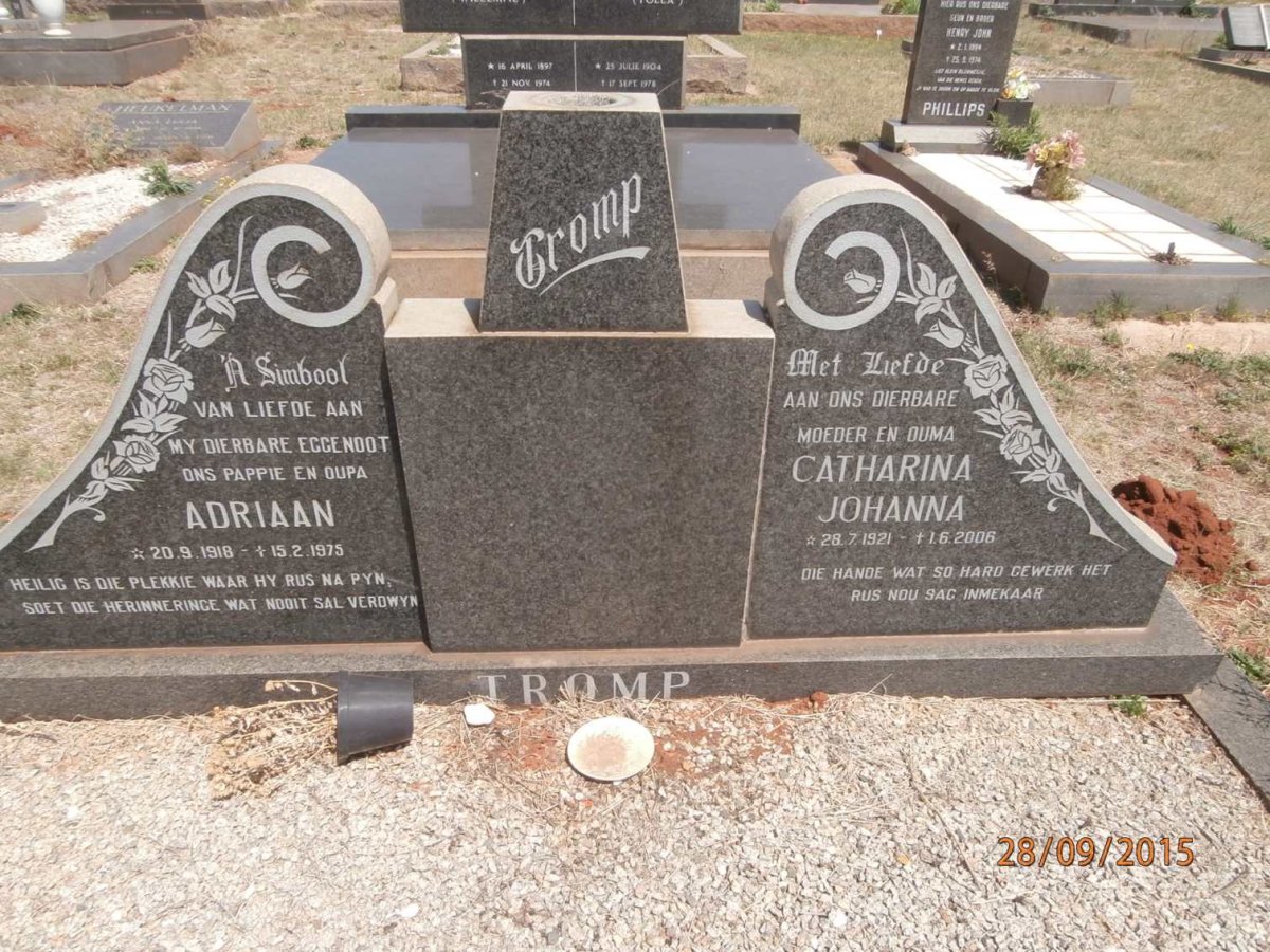 TROMP Adriaan 1918-1975 &amp; Catharina Johanna 1921-2006
