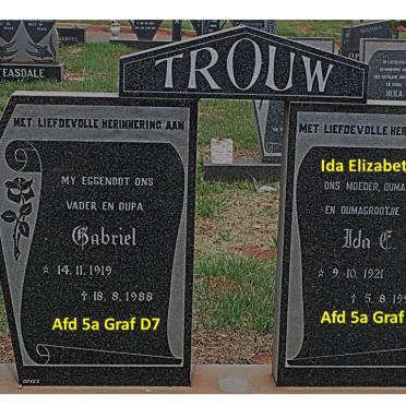 TROUW Gabriel 1919-1988 &amp; Ida Elizabeth 1921-1999
