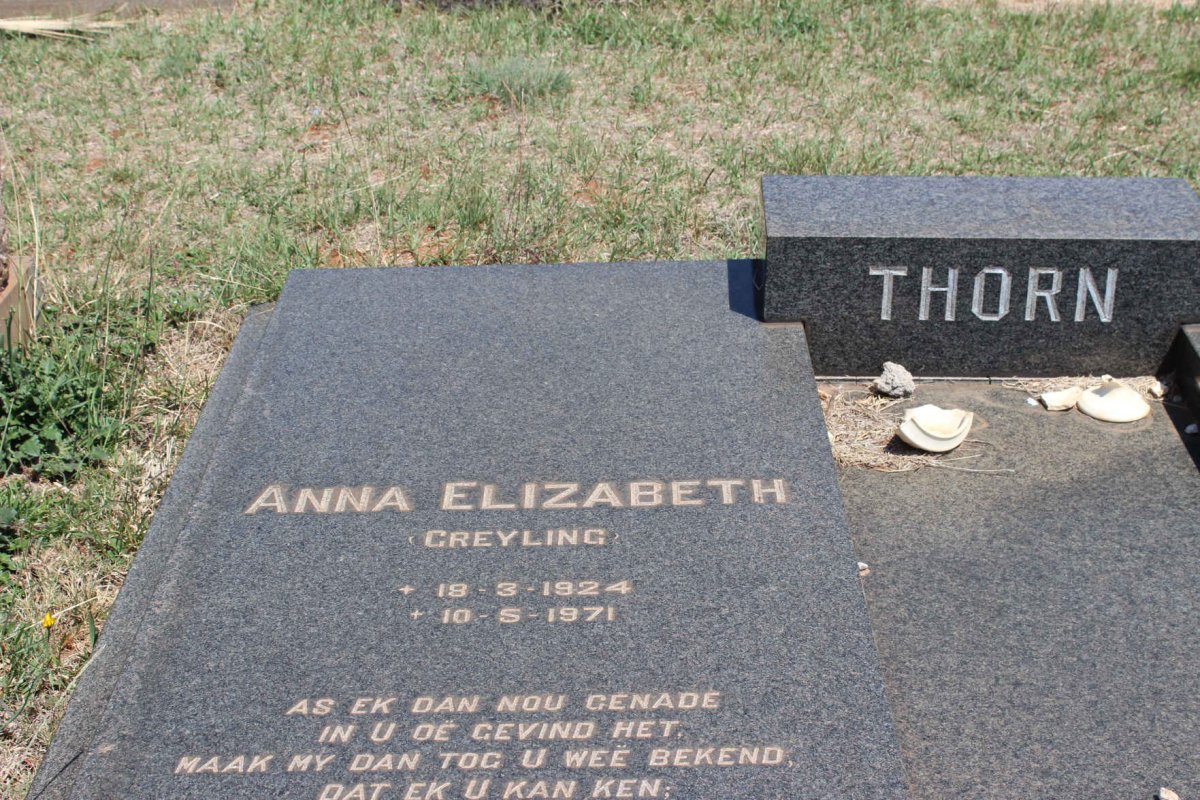 THORN Anna Elizabeth nee GREYLING 1924-1971