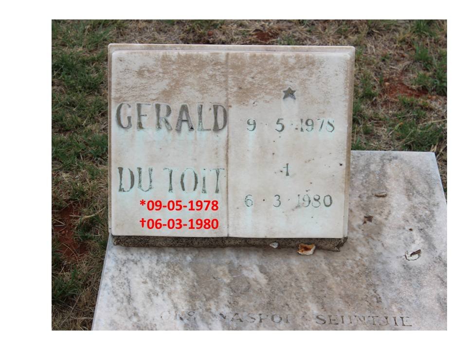 TOIT Gerald, du 1978-1980