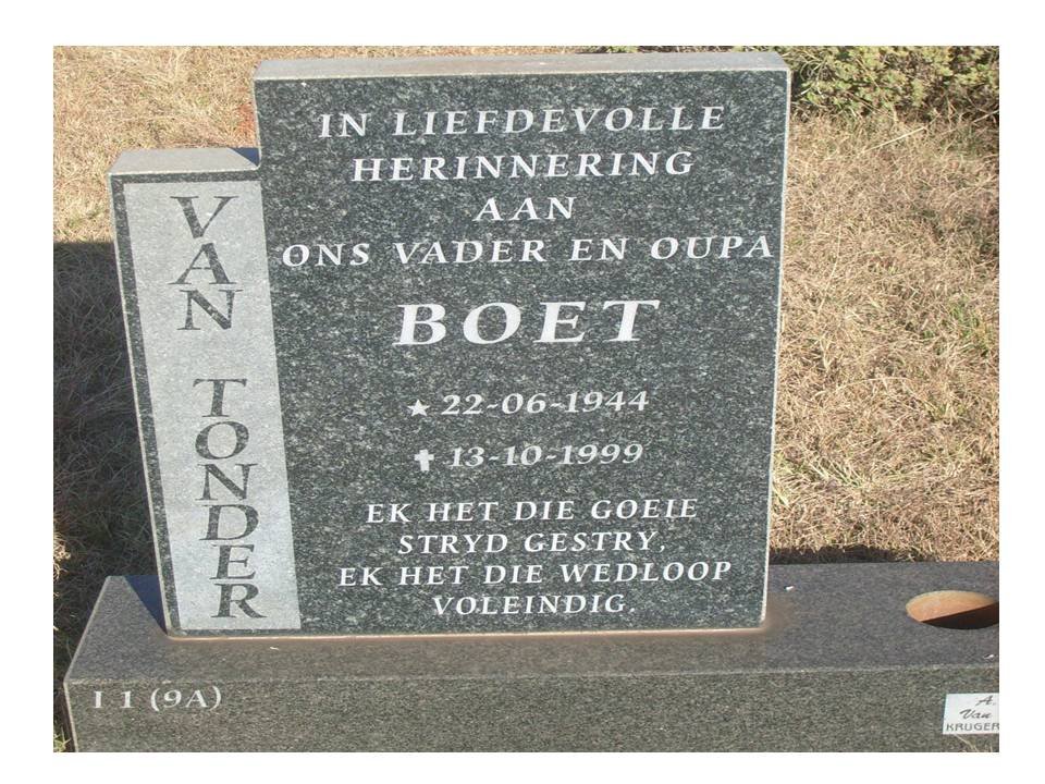 TONDER Boet, van 1944-1999