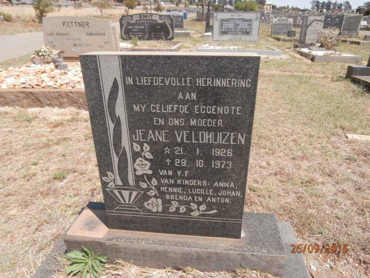 VELDHUIZEN Jeane 1926-1973