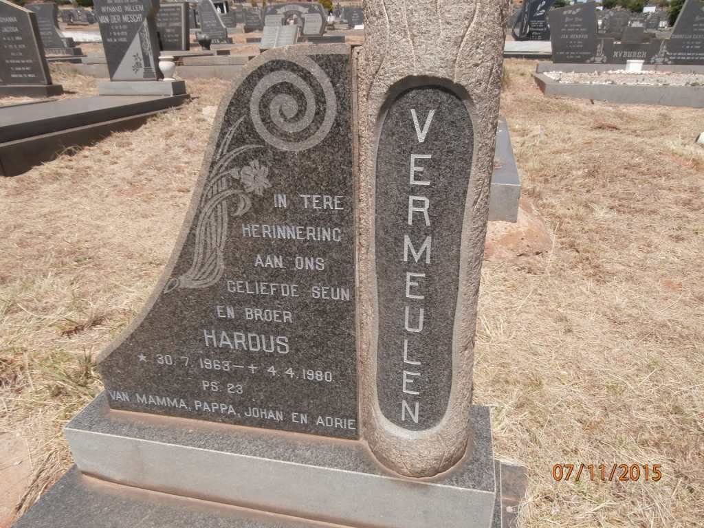 VERMEULEN Hardus 1963-1980