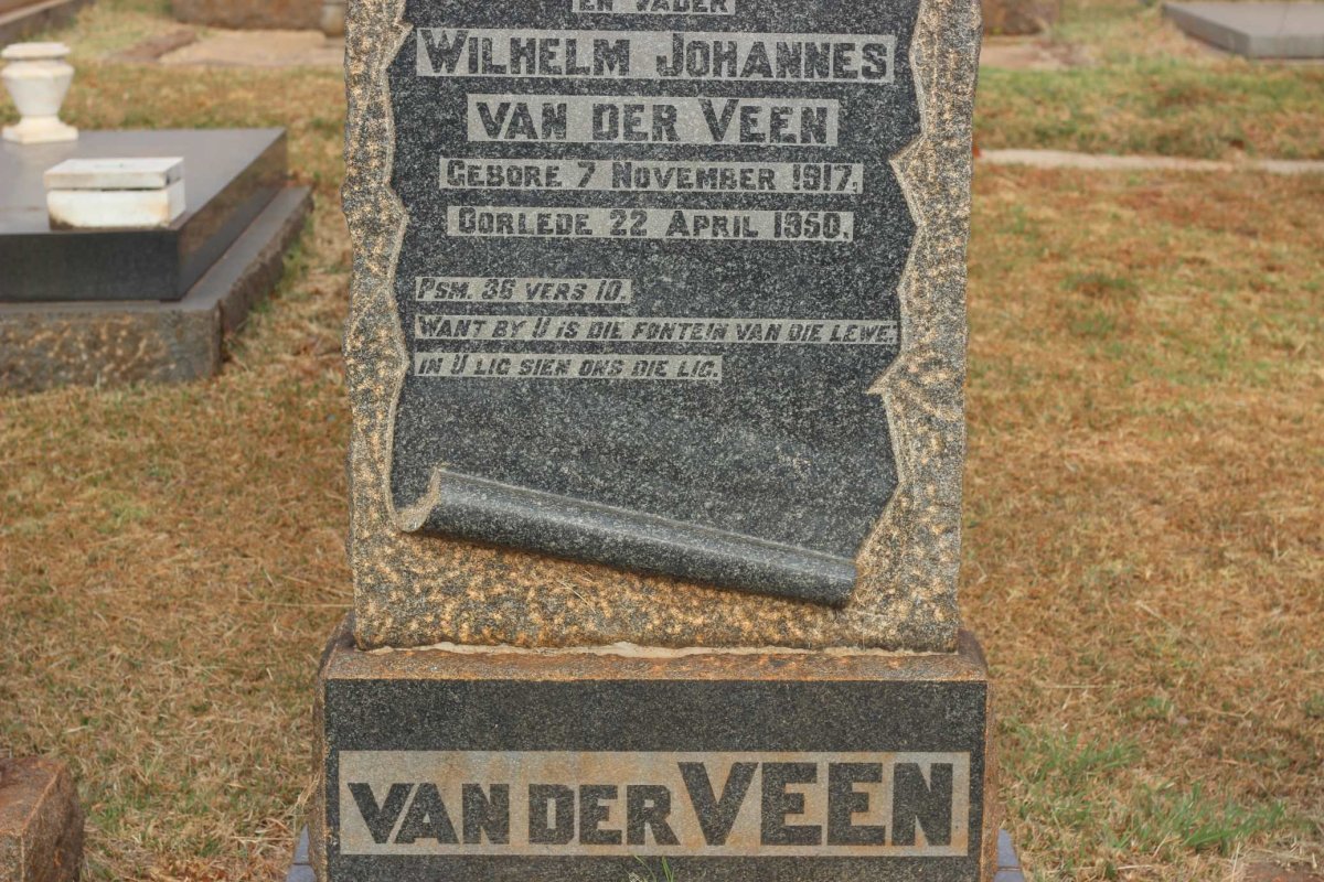 VEEN Wilhelm Johannes, van der 1917-1950