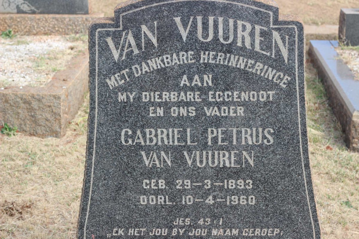 VUUREN Gabriel Petrus, van 1893-1960