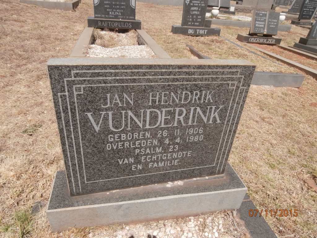 VUNDERINK Jan Hendrik 1906-1980