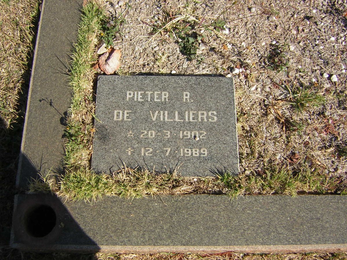 VILLIERS Pieter R., de 1902-1989