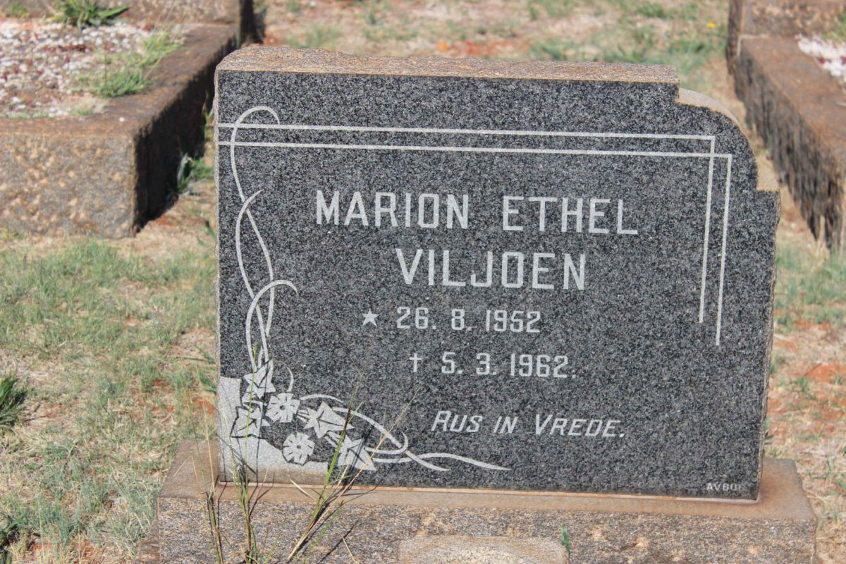VILJOEN Marion Ethel 1952-1962