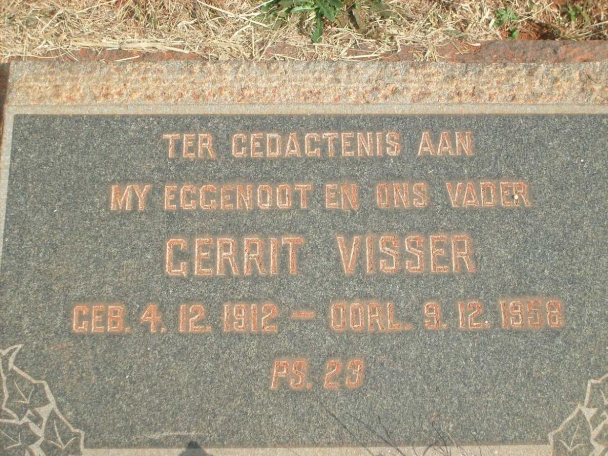 VISSER Gerrit 1912-1958