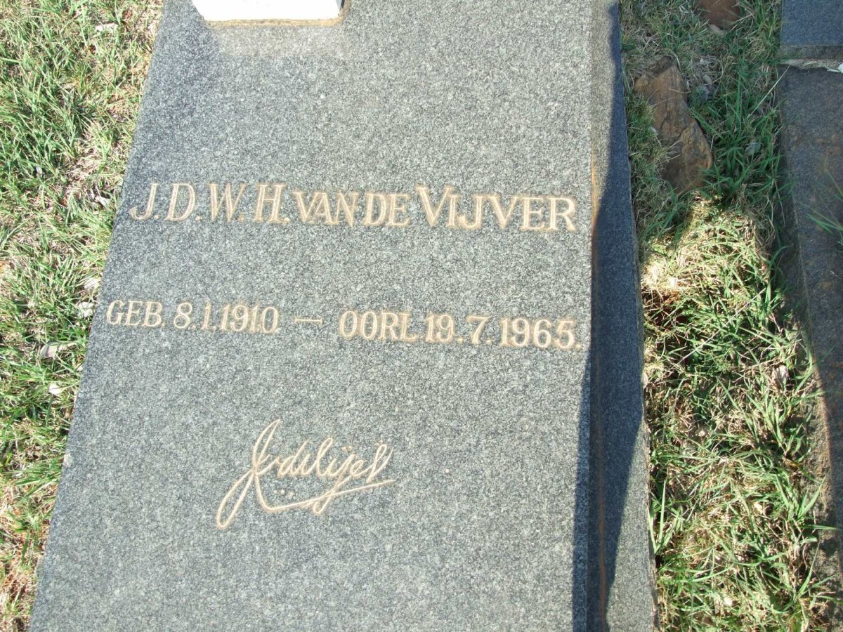 VIJVER J.D.W.H., van de 1910-1965