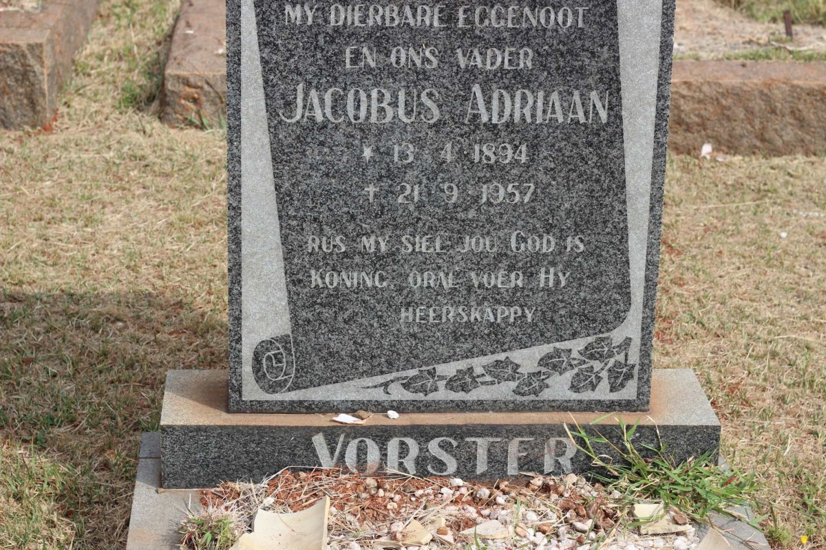 VORSTER Jacobus Adriaan 1894-1957
