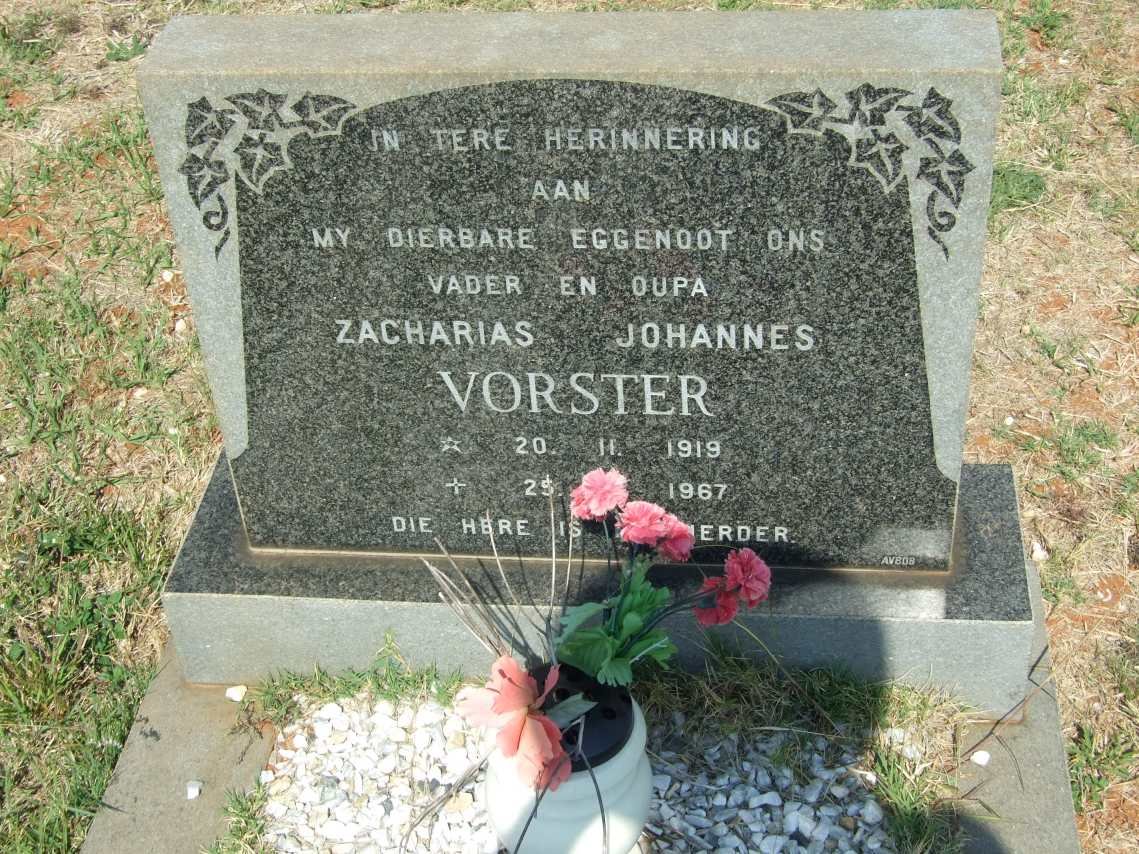 VORSTER Zacharias Johannes 1919-1967