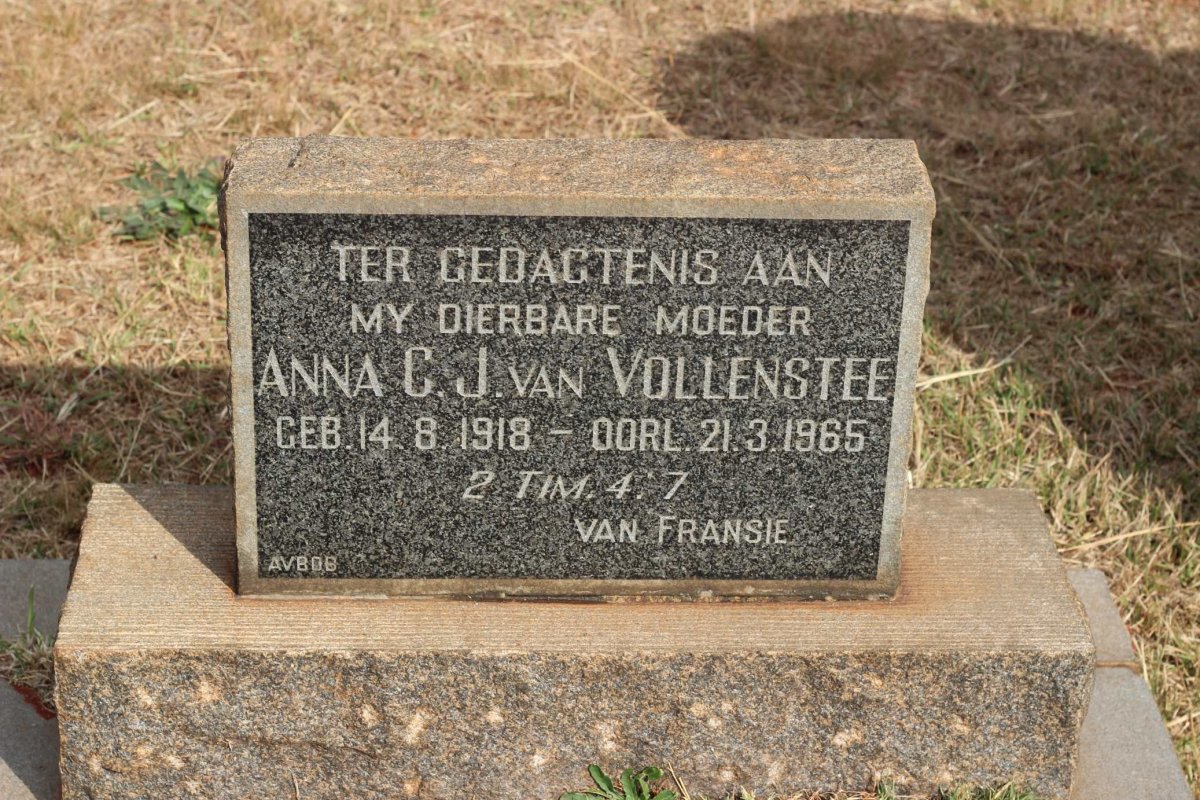 VOLLENSTEE Anna C.J., van 1918-1965