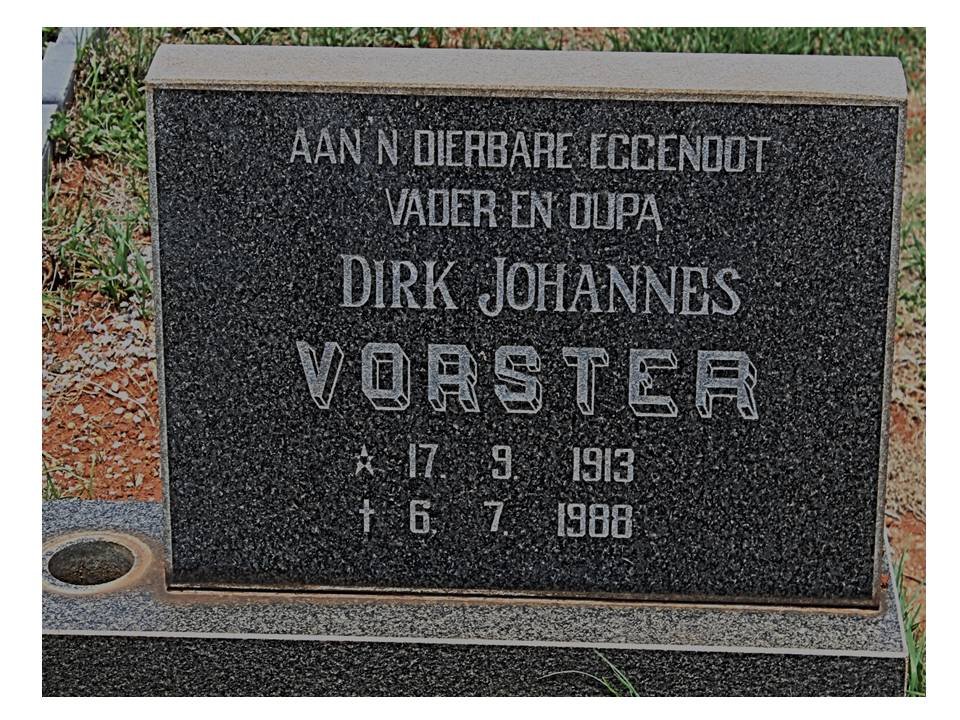 VORSTER Dirk Johannes 1913-1988
