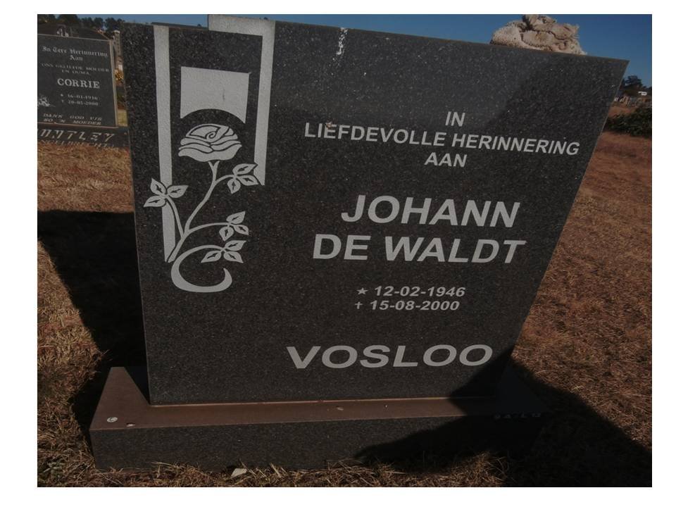VOSLOO Johann de Waldt 1946-2000