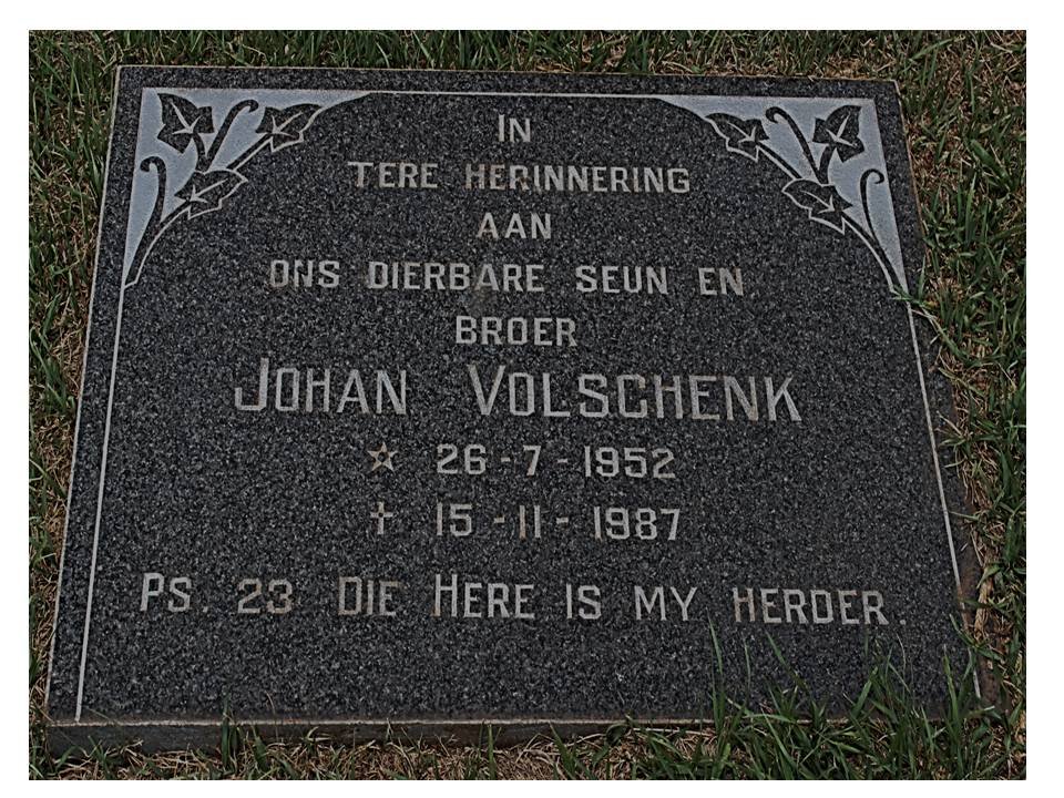 VOLSCHENK Johan 1952-1987