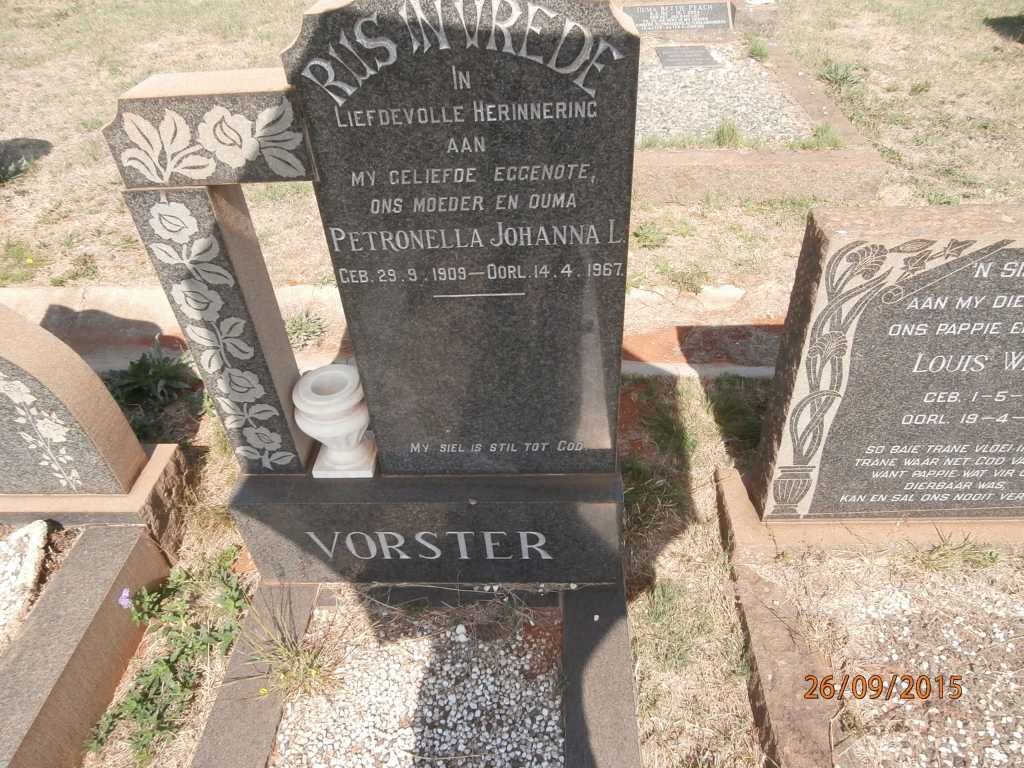 VORSTER Petronella Johanna L. 1909-1967